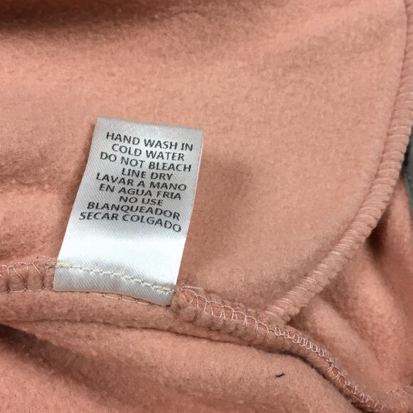 Entro Pullover Quilted Fleece Snap Neck Peach Grey Small Sweatshirt Jacket - Picture 8 of 11